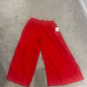 Any day Target Red linen Crop Pants